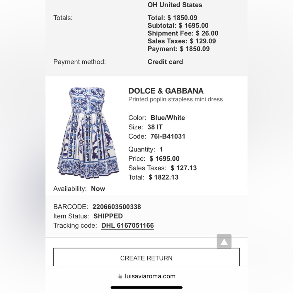 Dolce & Gabbana Majolica mini Poplin dress. NEVER WORN, WITH TAGS. Size 38IT - Picture 10 of 10